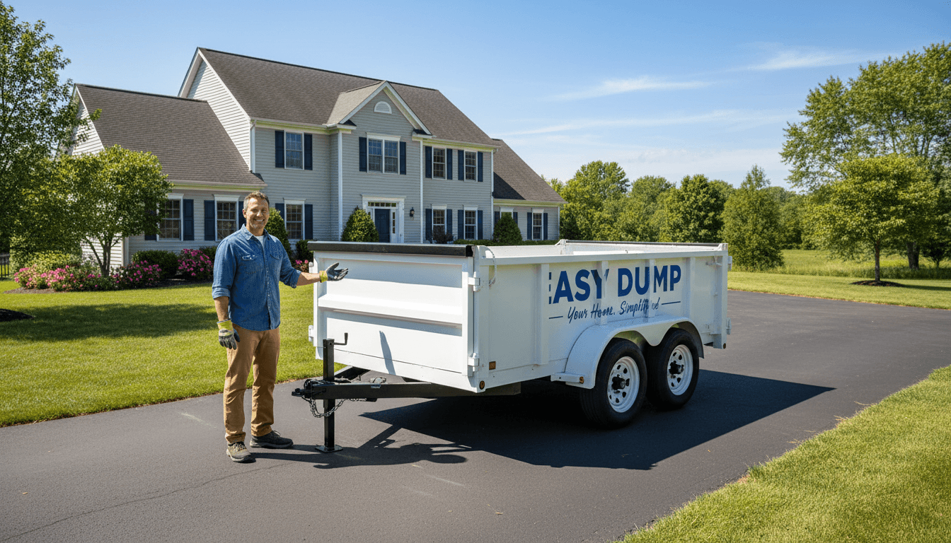 Dump trailer ready for rental