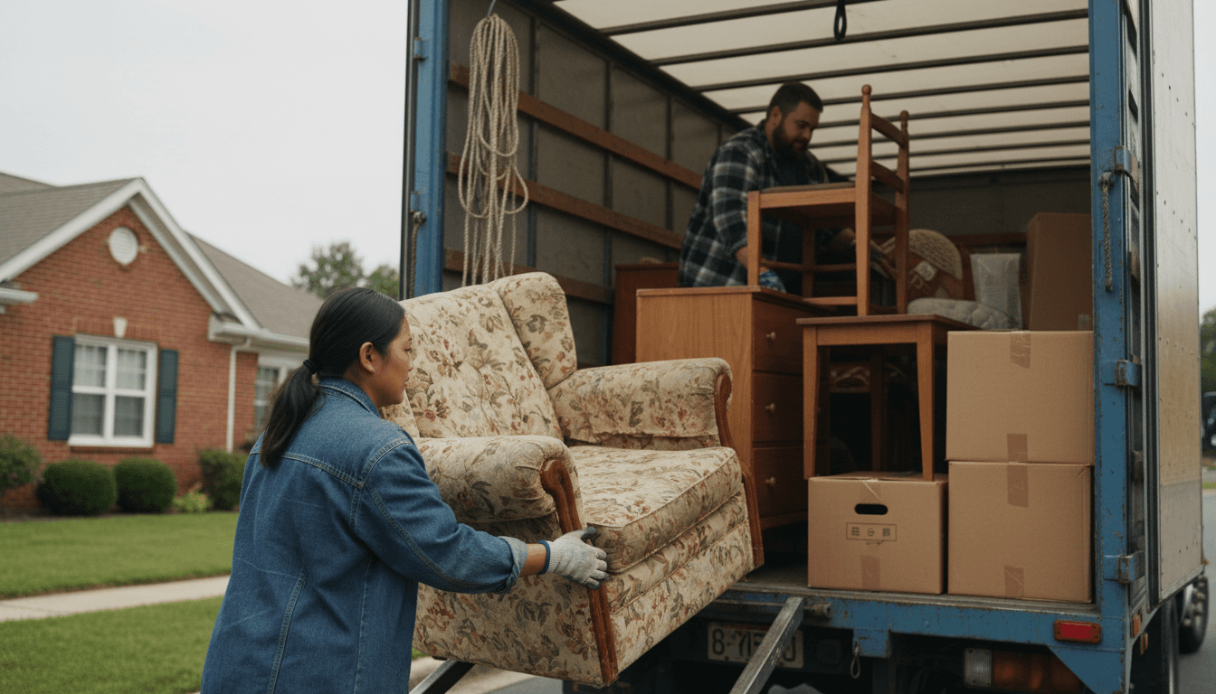 Get Your Junk On team removing junk from residential property