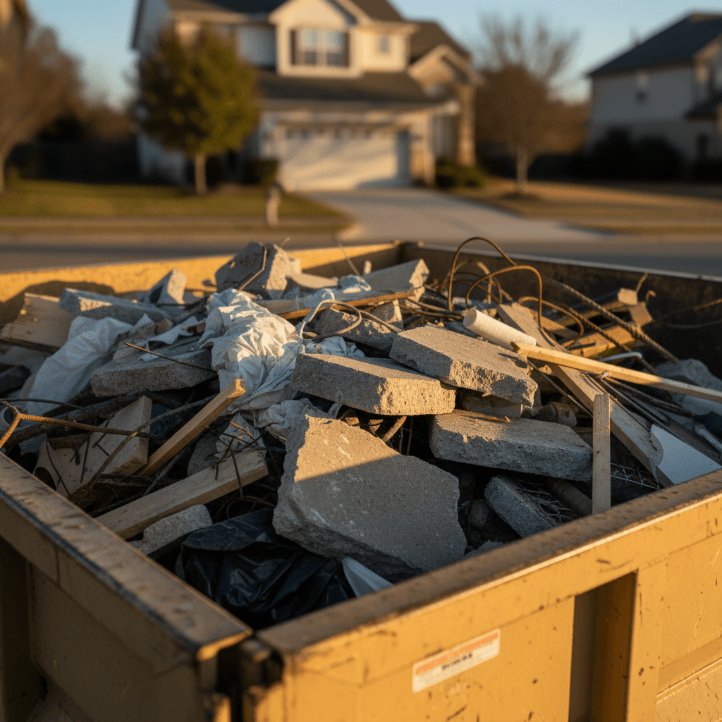 Loaded trailer ready for disposal